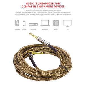 6 Meters/ 20 Feet Musical Instrument Guitar Cable guitar accessories for Electric Guitar Bass Mixer Amplifier Equalizer
