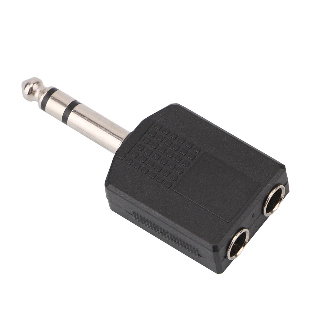 Homeland 6.35mm Stereo Plug Male To 2 x 6.35mm Female Jack Audio Adapter for Guitar Bass