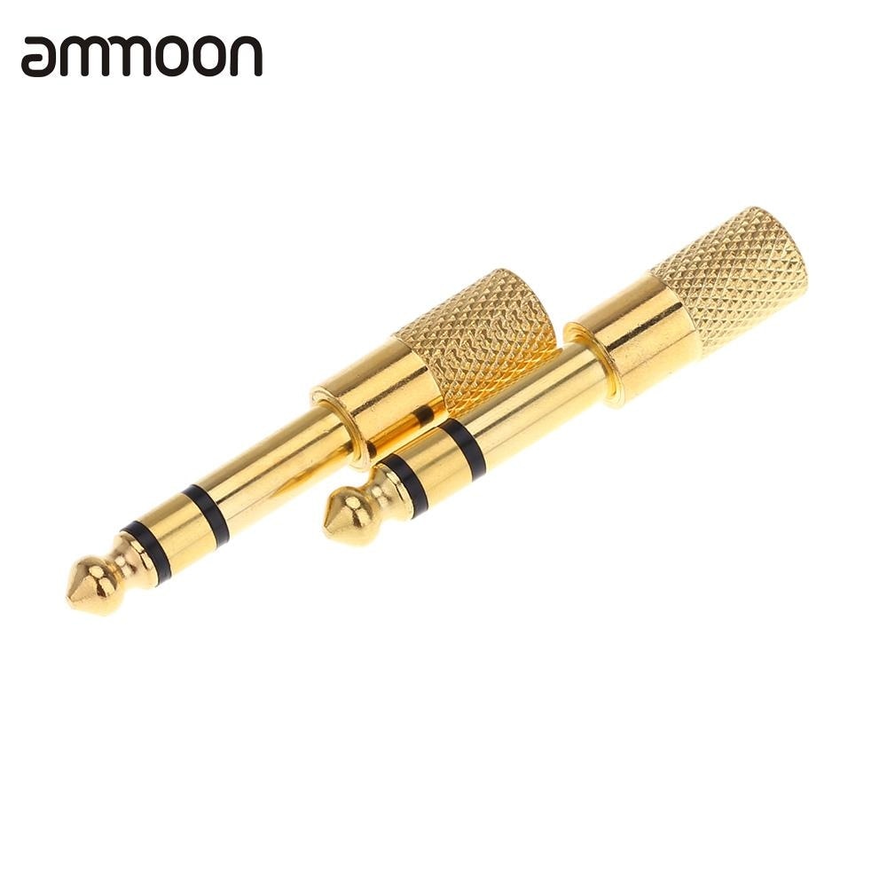 A Pair of Audio Jack Adapter Convertor Stereo Plug Socket for Electric Guitars Headphone 6.35mm Male 3.5mm Female