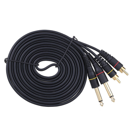 High quality 5ft Dual RCA Male Jack to Dual 6.35mm 1/4