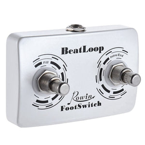 Rowin Beatloop Footswitch Dual Momentary External Guitar Pedal Foot Switch Pedal With 6.35Mm Stereo Cable