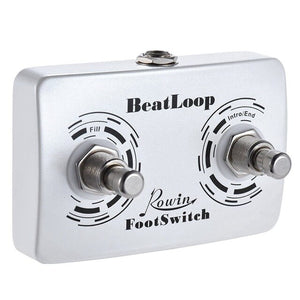 Rowin Beatloop Footswitch Dual Momentary External Guitar Pedal Foot Switch Pedal With 6.35Mm Stereo Cable