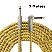 Load image into Gallery viewer, 3 Meters 5 Meters 10/16.5 Feet Electric Guitar Cable Bass Musical Instrument Cable Braided 90% Shielded 6.35mm Straight To Angle