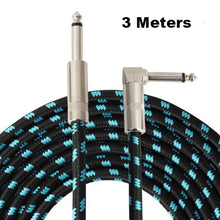 Load image into Gallery viewer, 3 Meters 5 Meters 10/16.5 Feet Electric Guitar Cable Bass Musical Instrument Cable Braided 90% Shielded 6.35mm Straight To Angle