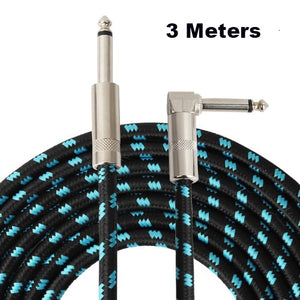3 Meters 5 Meters 10/16.5 Feet Electric Guitar Cable Bass Musical Instrument Cable Braided 90% Shielded 6.35mm Straight To Angle