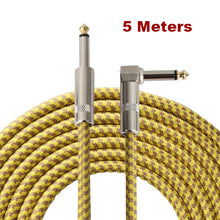 Load image into Gallery viewer, 3 Meters 5 Meters 10/16.5 Feet Electric Guitar Cable Bass Musical Instrument Cable Braided 90% Shielded 6.35mm Straight To Angle