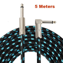 Load image into Gallery viewer, 3 Meters 5 Meters 10/16.5 Feet Electric Guitar Cable Bass Musical Instrument Cable Braided 90% Shielded 6.35mm Straight To Angle