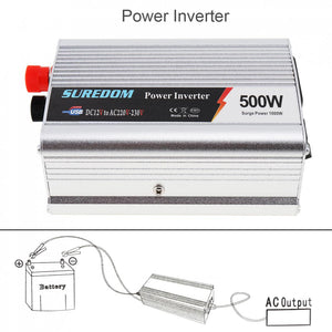 500W Car Inverter DC 12V 24V to AC 220V 110V USB Auto Power Inverter Adapter Charger Voltage Transformer Peak Power 1000W