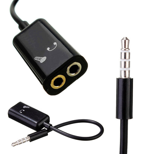3.5mm 4Pole Splitter Stereo Audio Male to Earphone Headset + Microphone Adapter Phone For Musical Instruments Parts Accessories