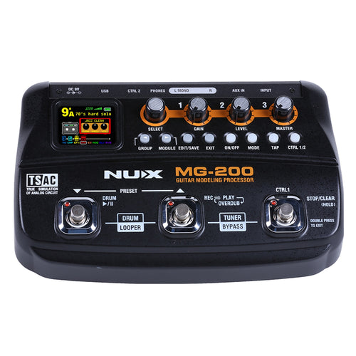 NUX MG-200 Guitar Processor Multi guitar effect pedal 55 Effects 70 Seconds Recording Guitar Looper drum machine (EU Plug)